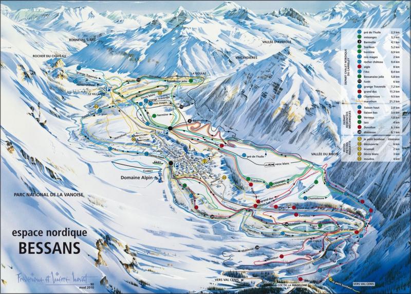 Plan des pistes Bessans Val D'arc