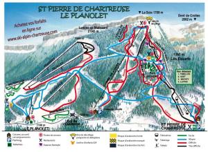 Plan des pistes Saint Pierre de Chartreuse/Le Planolet